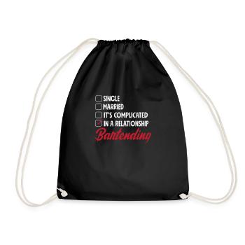 Lustiger Barkeeper Spruch Barkeeper Geschenk - Turnbeutel - Schwarz - Vorne