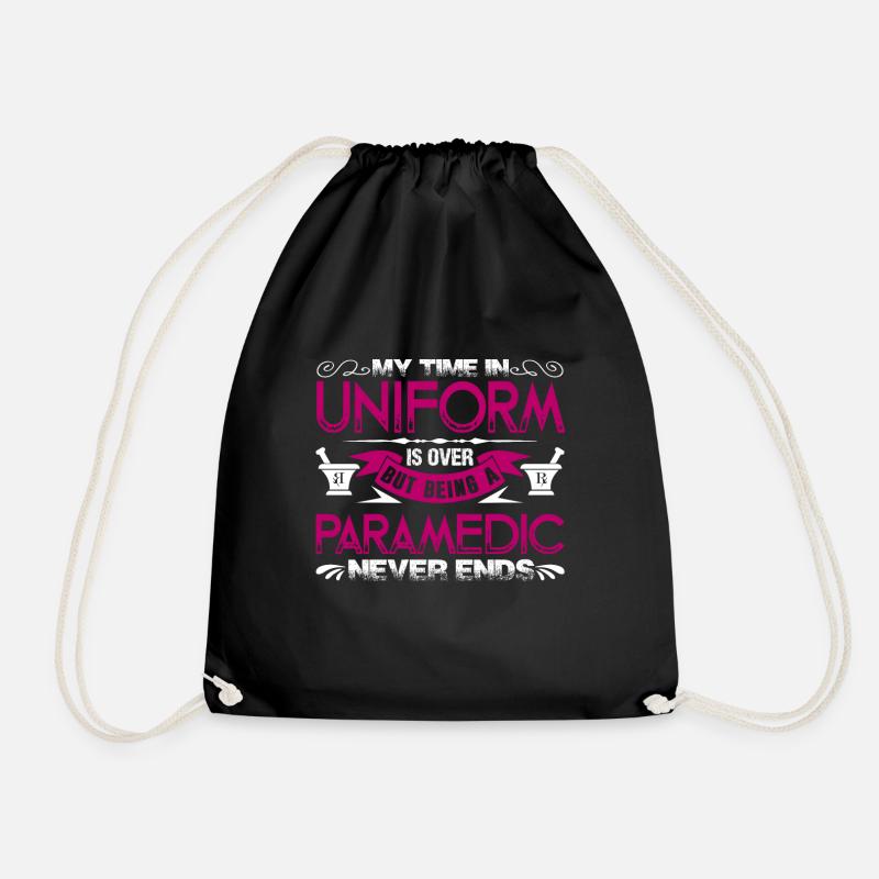 Paramedic Being A Paramedic Never Ends - Drawstring Bag - black