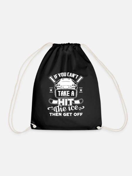 Hockey Funny Hockey - Drawstring Bag - black