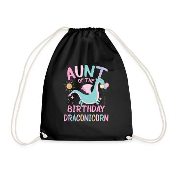 Aunt Of the Birthday Girl Dracon Family Party - Turnbeutel - Schwarz - Vorne