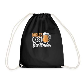 Funny Bartender Saying Bartender Gift - Drawstring Bag - black - Front