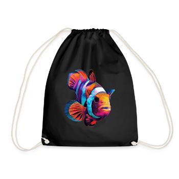 Clownfisch - Turnbeutel - Schwarz - Vorne