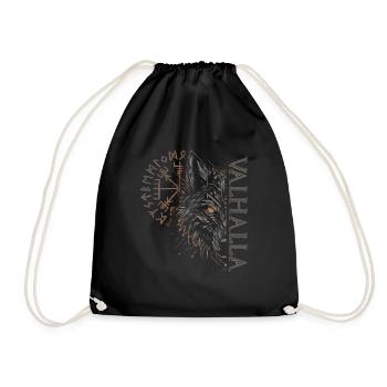 Valhalla Wolf Dieux nordiques Vikings nordiques - Sac de sport léger - noir - Devant
