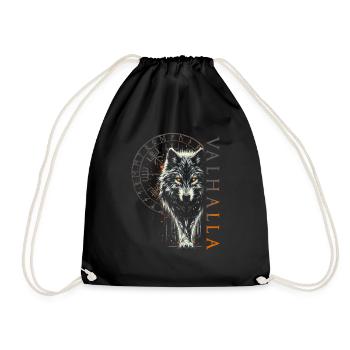 Valhalla Wolf Dieux nordiques Vikings nordiques - Sac de sport léger - noir - Devant