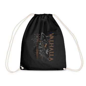 Valhalla Wolf Dieux nordiques Vikings nordiques - Sac de sport léger - noir - Devant