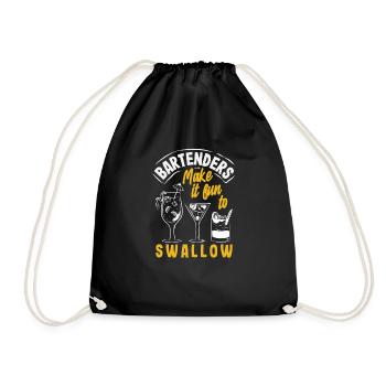 Funny Bartender Saying Bartender Gift - Drawstring Bag - black - Front