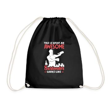 Funny Bartender Saying Bartender Gift - Drawstring Bag - black - Front
