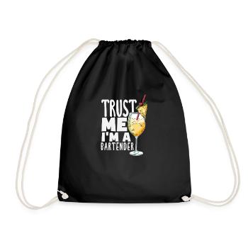 Lustiger Barkeeper Spruch Barkeeper Geschenk - Turnbeutel - Schwarz - Vorne