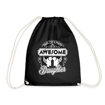 I Am A Pretty Awesome Daughter - Drawstring Bag - black - Front