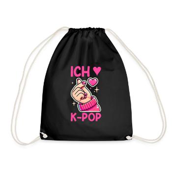 K-Pop Korean Music Kpop Fans Kdrama - Drawstring Bag - black - Front