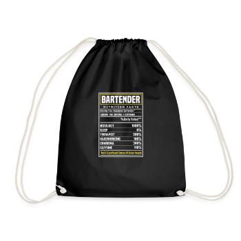 Lustiger Barkeeper Spruch Barkeeper Geschenk - Turnbeutel - Schwarz - Vorne