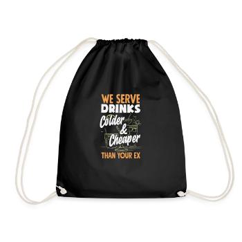 Lustiger Barkeeper Spruch Barkeeper Geschenk - Turnbeutel - Schwarz - Vorne