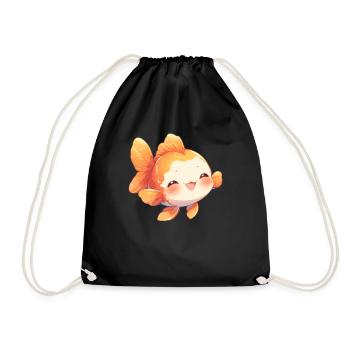 poisson rouge - Sac de sport léger - noir - Devant