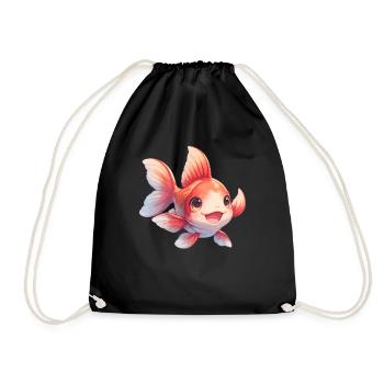 poisson rouge - Sac de sport léger - noir - Devant