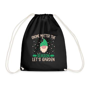 Garden Gnome Costume Matter The Season - Drawstring Bag - black - Front