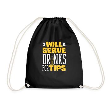 Lustiger Barkeeper Spruch Barkeeper Geschenk - Turnbeutel - Schwarz - Vorne