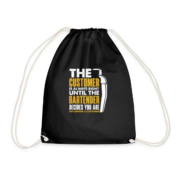 Lustiger Barkeeper Spruch Barkeeper Geschenk - Turnbeutel - Schwarz - Vorne