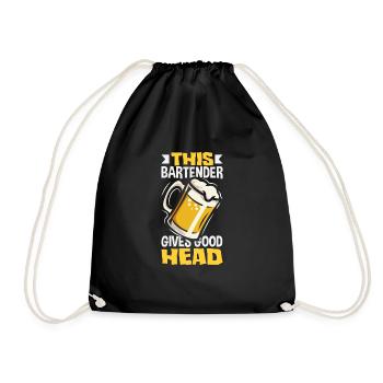 Funny Bartender Saying Bartender Gift - Drawstring Bag - black - Front