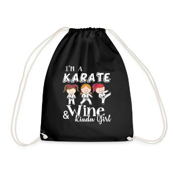 And Wine Kinda Girl - Drawstring Bag - black - Front