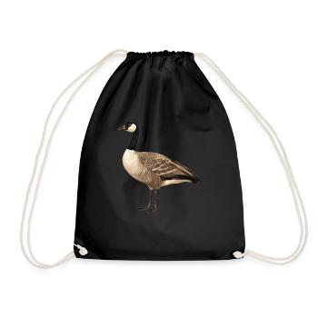 geese goose - Drawstring Bag - black - Front