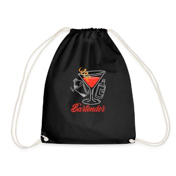 Funny Bartender Saying Bartender Gift - Drawstring Bag - black - Front