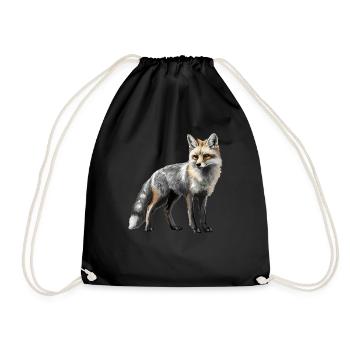 Gray Foxes Gray Fox - Drawstring Bag - black - Front