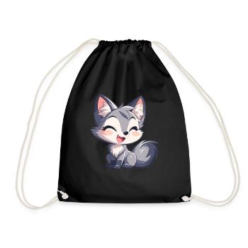 Gray Foxes Gray Fox - Drawstring Bag - black - Front