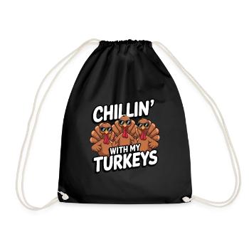 Dinde drôle de Thanksgiving - Sac de sport léger - noir - Devant