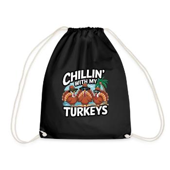Dinde drôle de Thanksgiving - Sac de sport léger - noir - Devant