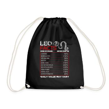 Leo Facts Shirts Funny Sign Of Zodiac - Drawstring Bag - black - Front