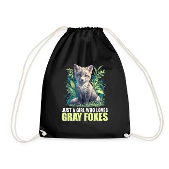 Gray Foxes Gray Fox - Drawstring Bag - black - Front