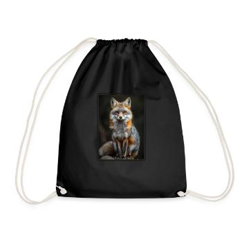Gray Foxes Gray Fox - Drawstring Bag - black - Front