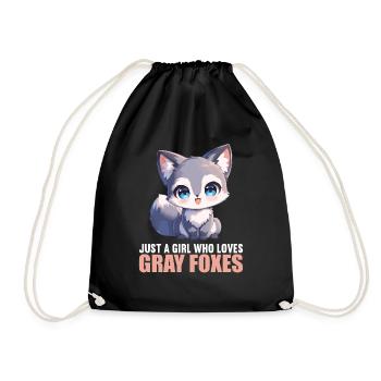 Gray Foxes Gray Fox - Drawstring Bag - black - Front