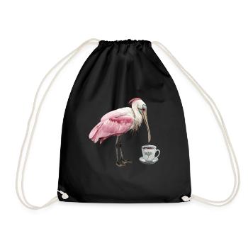 Löffel Kaffee - Turnbeutel - Schwarz - Vorne