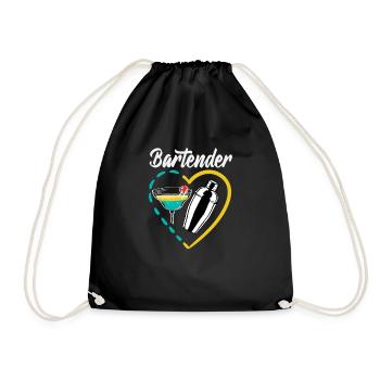 Lustiger Barkeeper Spruch Barkeeper Geschenk - Turnbeutel - Schwarz - Vorne