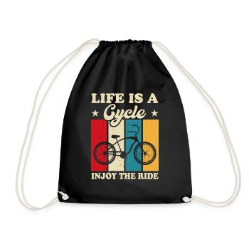 La vie est un cycle - Sac de sport léger - noir - Devant