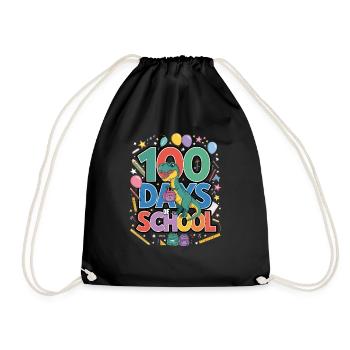 100th Day Of School 100 Day Of School Kids - Drawstring Bag - black - Front