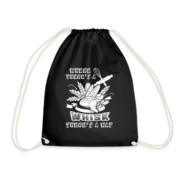 Baker Where There's A Whisk There's A Way - Drawstring Bag - black - Front