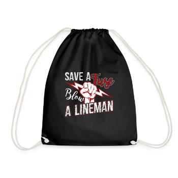 Lineman Blow A Lineman - Drawstring Bag - black - Front