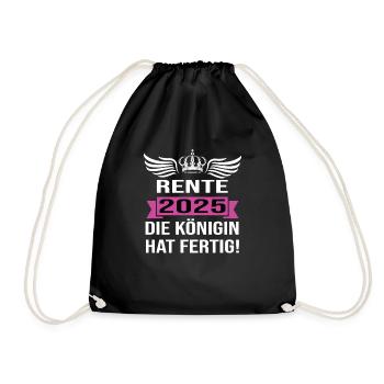 Pension 2025 Pensioner 2025 Pension 2025 - Drawstring Bag - black - Front