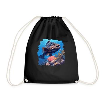 mérou mérou - Sac de sport léger - noir - Devant
