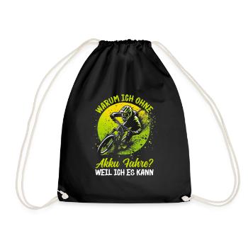 Mountain bikers, MTB lovers, cycling - Drawstring Bag - black - Front