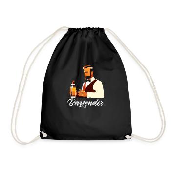 Lustiger Barkeeper Spruch Barkeeper Geschenk - Turnbeutel - Schwarz - Vorne