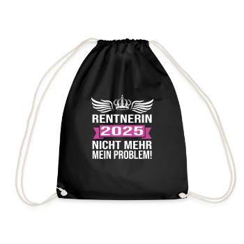 Pension 2025 Pensioner 2025 Pension 2025 - Drawstring Bag - black - Front