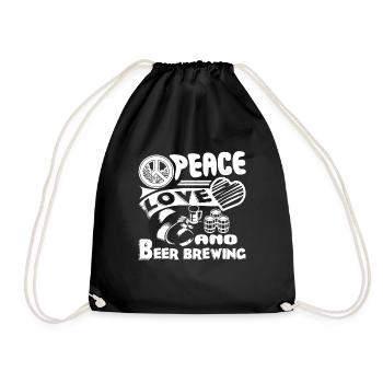 Beer Brewing Peace Love Beer Brewing - Drawstring Bag - black - Front