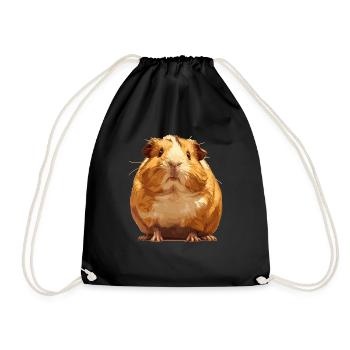 Meerschweinchen - Turnbeutel - Schwarz - Vorne