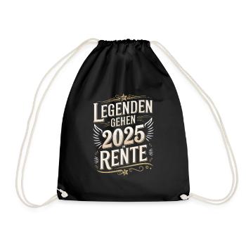 Legenden Gehen 2025 In Rente Ruhestandsgeschenk - Turnbeutel - Schwarz - Vorne