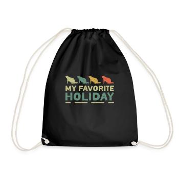 Silhouette de chats Mes vacances préférées - Sac de sport léger - noir - Devant