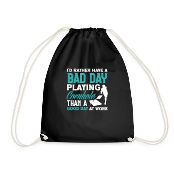 Funny Cornhole Player Gift - Drawstring Bag - black - Front