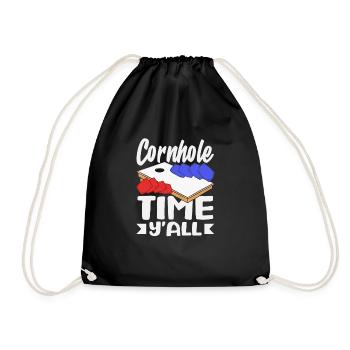 Funny Cornhole Player Gift - Drawstring Bag - black - Front